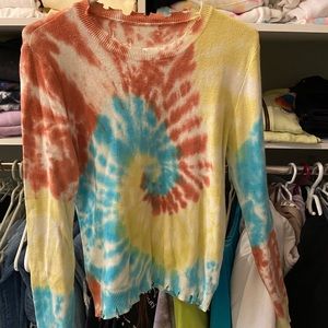 100% cotton tie dye sweater from sense of independence boutique
